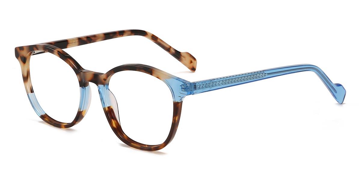 Tortoiseshell Blue Kassidy - Oval Glasses