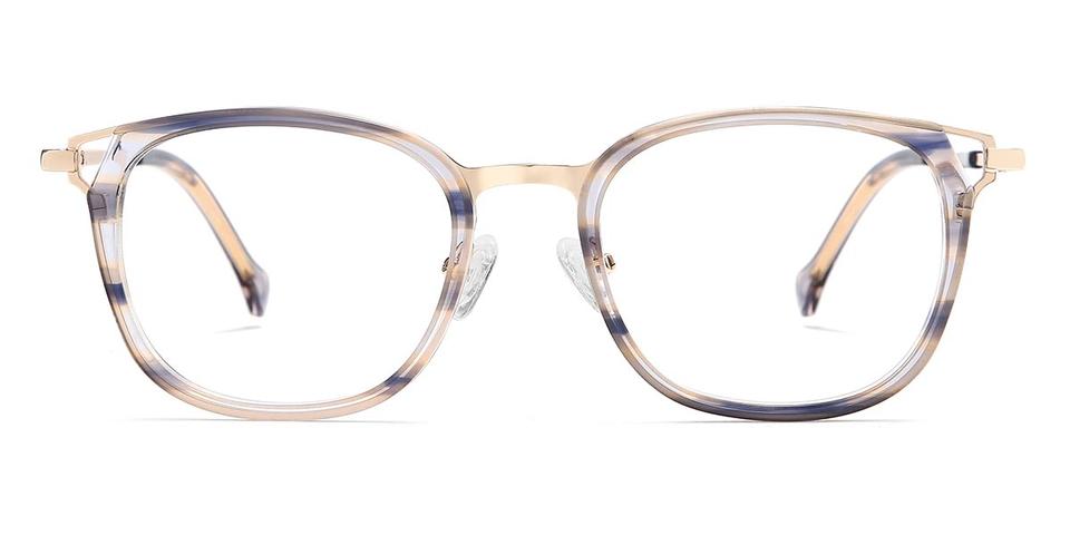 Orange Blue Stripe Tristan - Rectangle Glasses