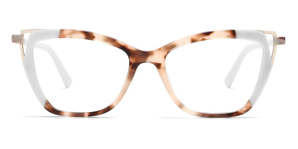 White Tortoiseshell Aaliyah - Rectangle Glasses