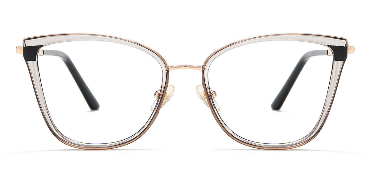 Clear Grey Eupraxia - Cat Eye Glasses