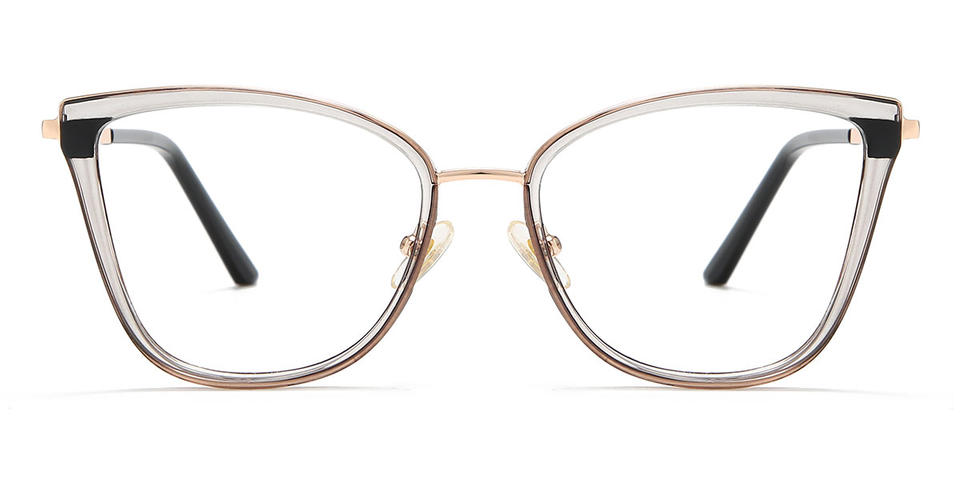 Clear Grey Eupraxia - Cat Eye Glasses