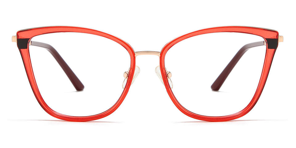Brick Red Eupraxia - Cat Eye Glasses