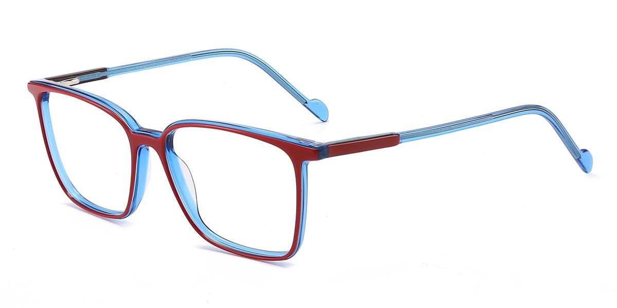 Red Blue Filippo - Rectangle Glasses