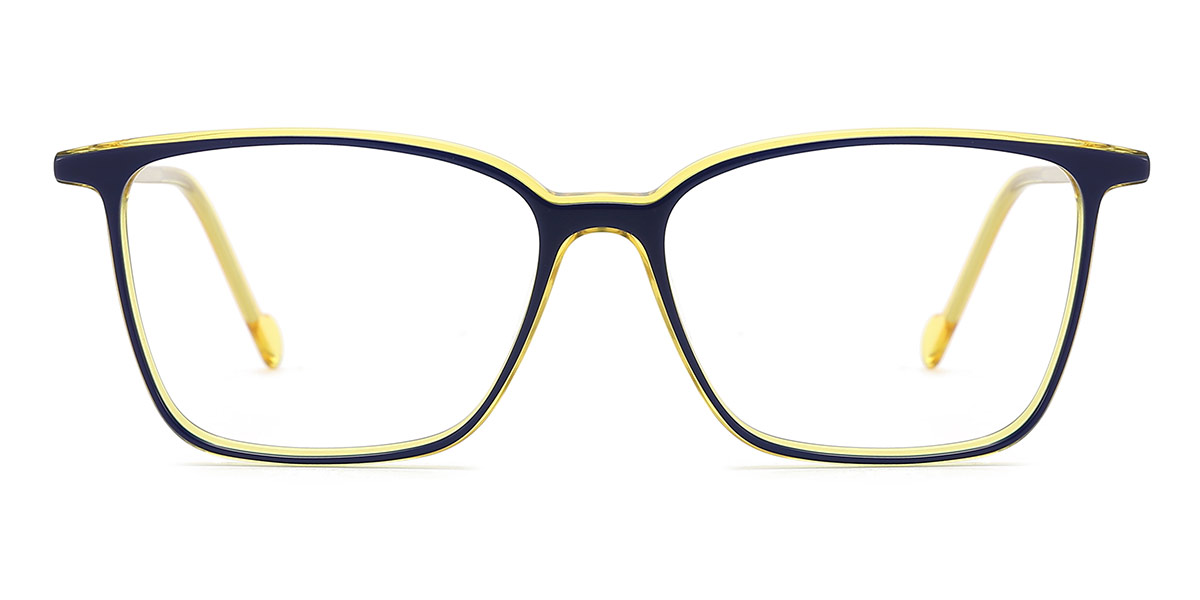 Navy Yellow Filippo - Rectangle Glasses