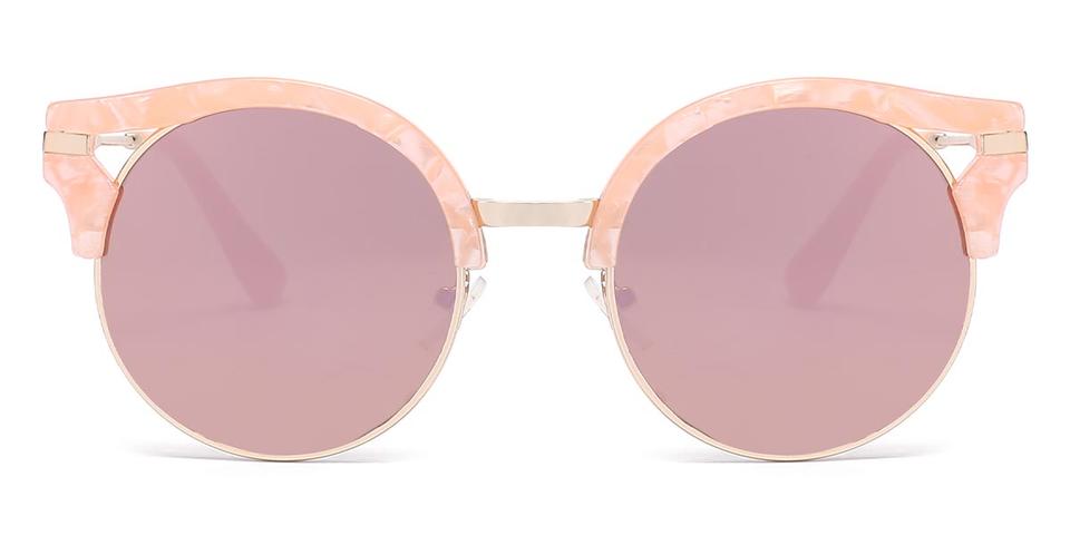 Pink Pink Mirror Betty - Round Sunglasses