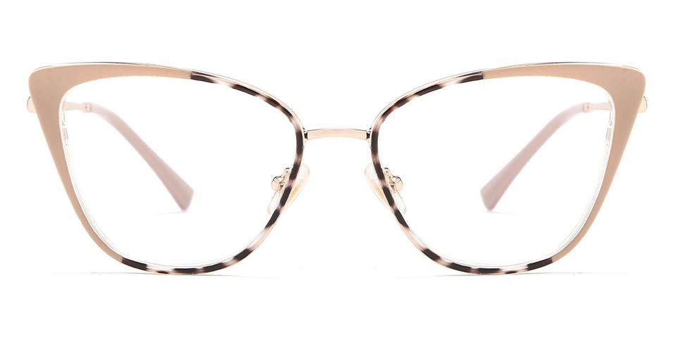 Nude Brown Spots Harlotte - Cat Eye Glasses