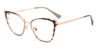 Grey Brown Spots Harlotte - Cat Eye Glasses