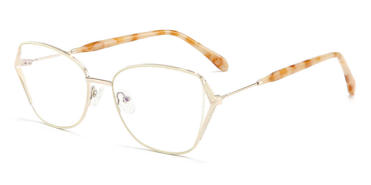 White Abbott - Rectangle Glasses