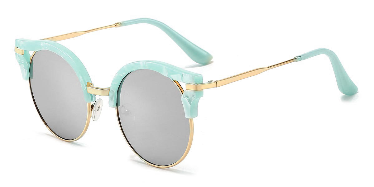 Espejo Azul Blanco Betty - Round Sunglasses