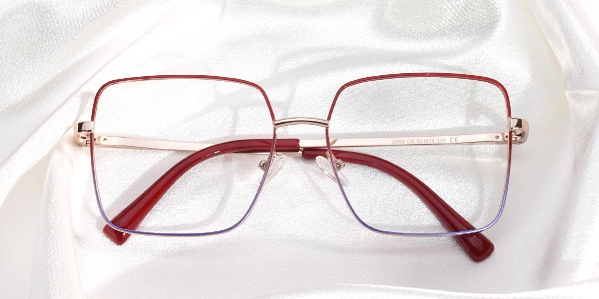 Red Blue Emiliano - Square Glasses