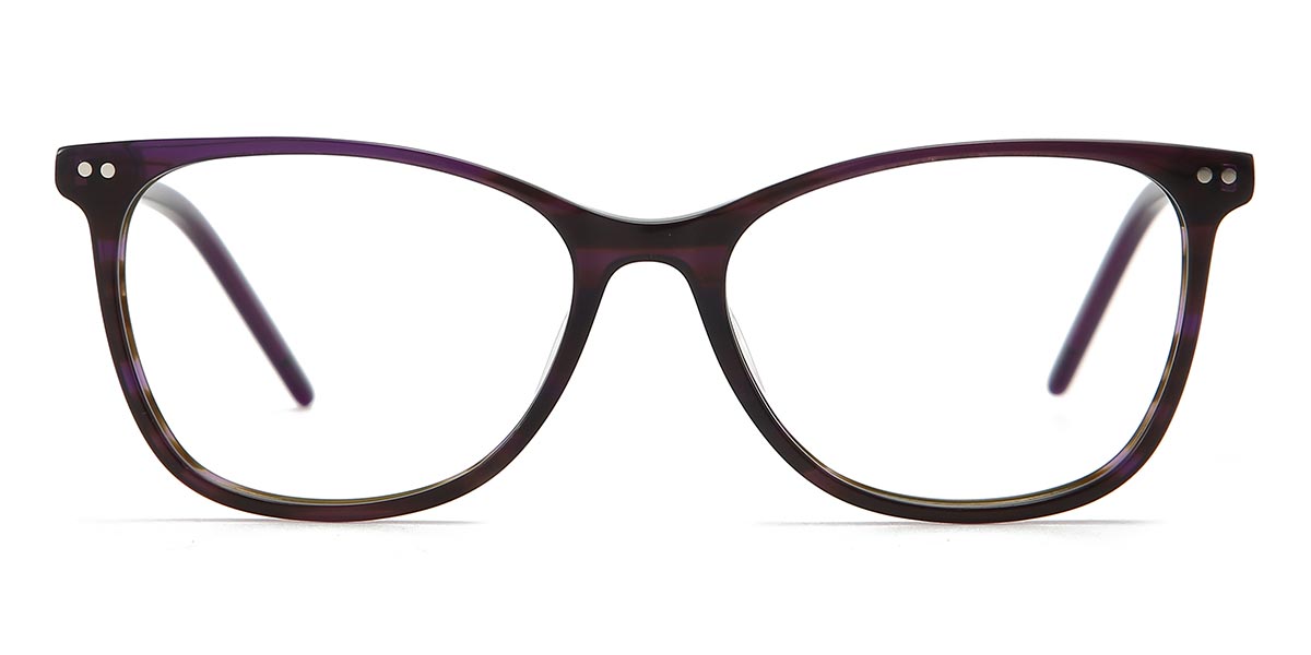 Purple Tortoiseshell Grant - Rectangle Glasses