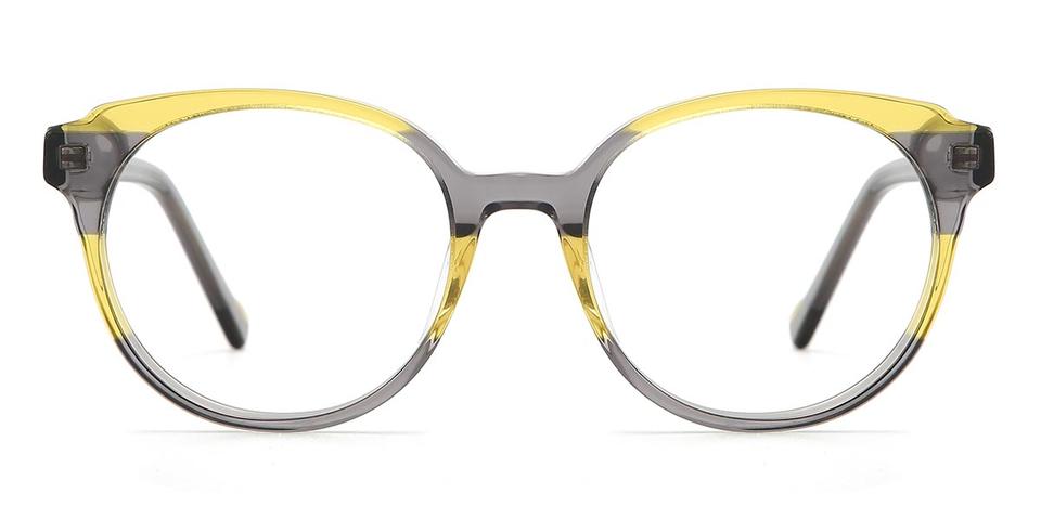 Yellow Grey Margaret - Oval Glasses