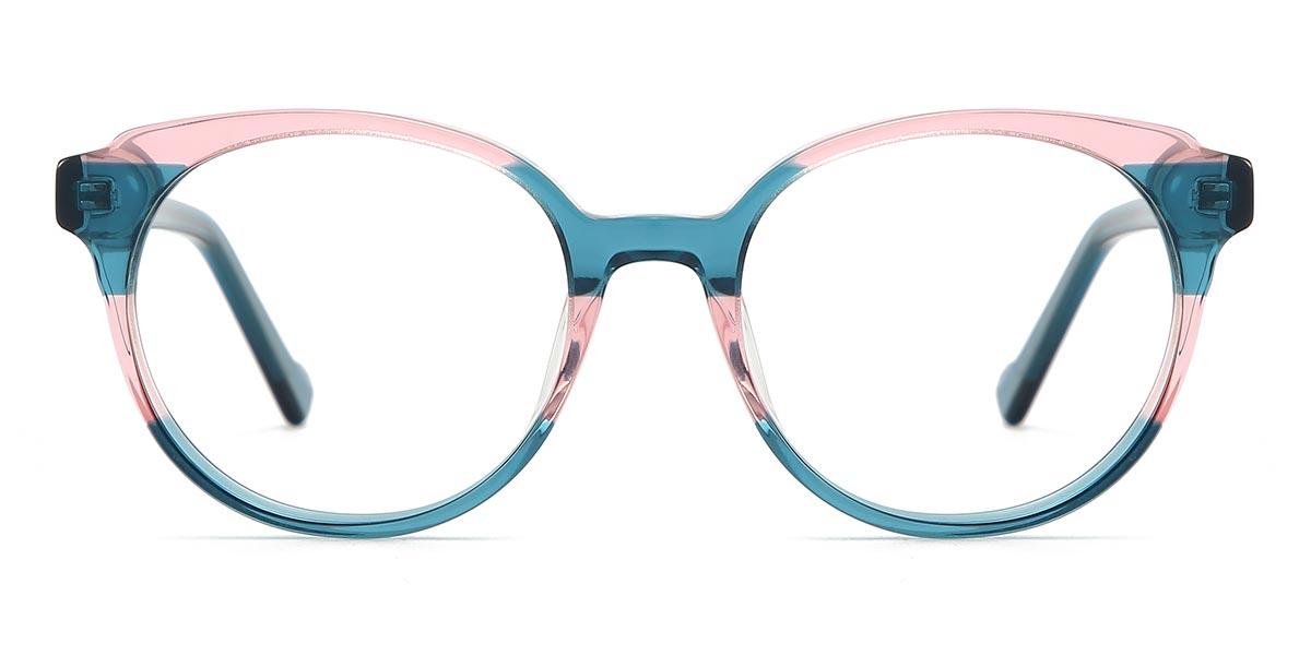 Pink Cyan Margaret - Oval Glasses
