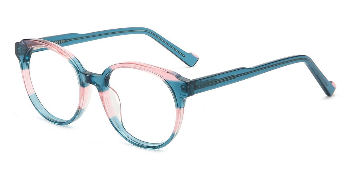 Pink Cyan Margaret - Oval Glasses