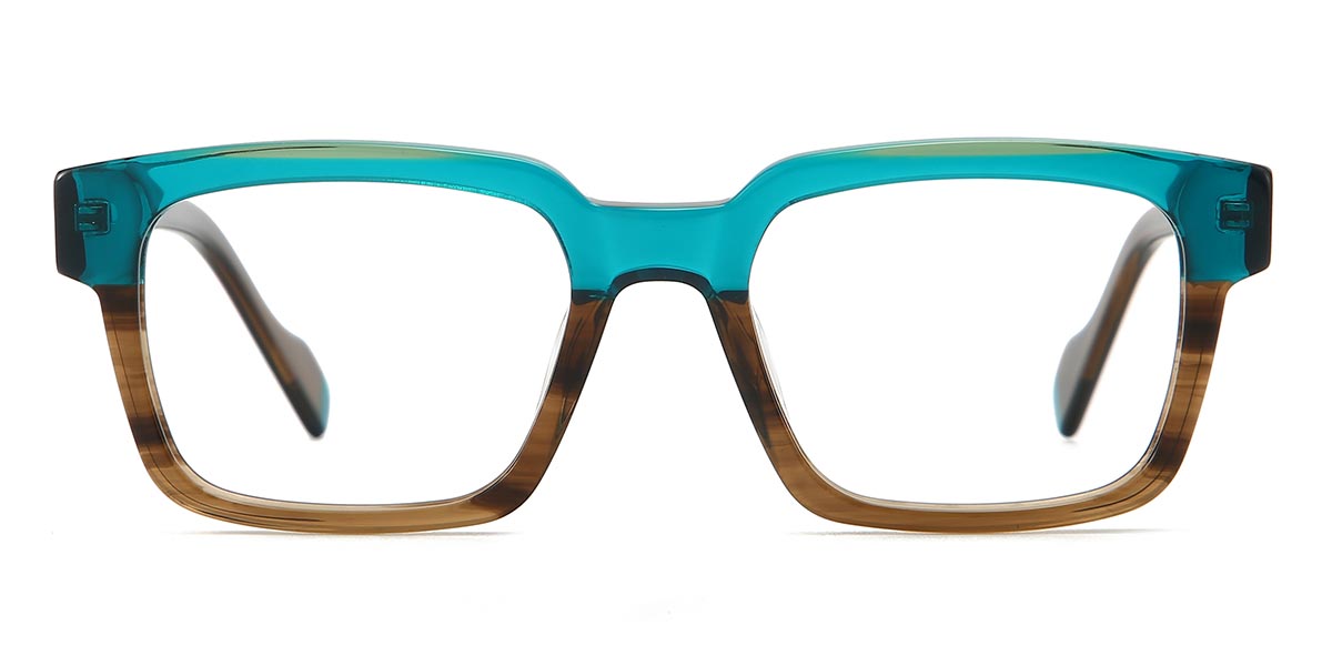 Jonah - Rectangle Blue Glasses For Men & Women