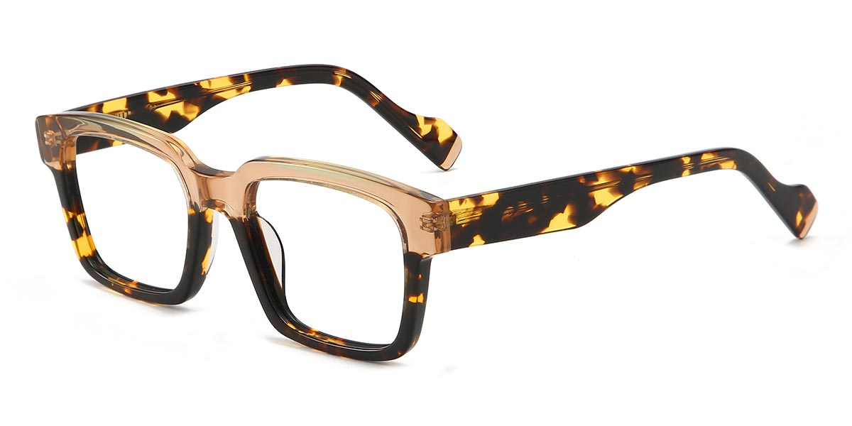 Tawny Tortoiseshell Jonah - Rectangle Glasses