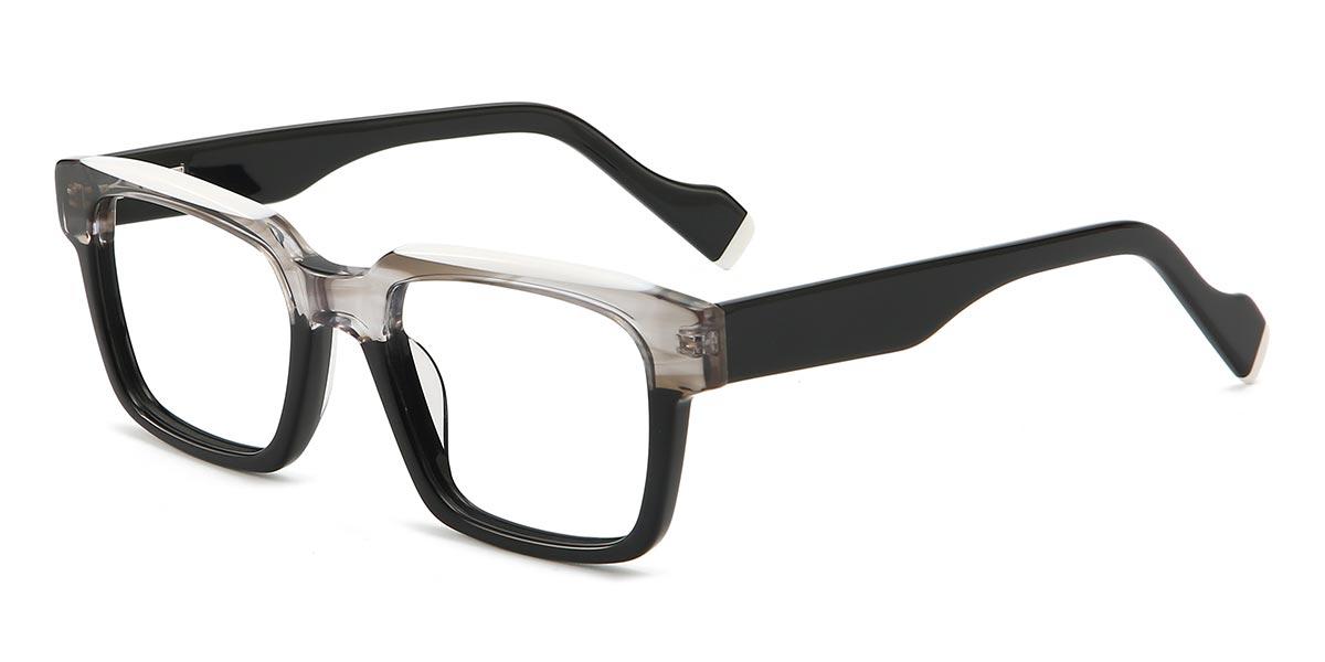 Stripe Black Jonah - Rectangle Glasses