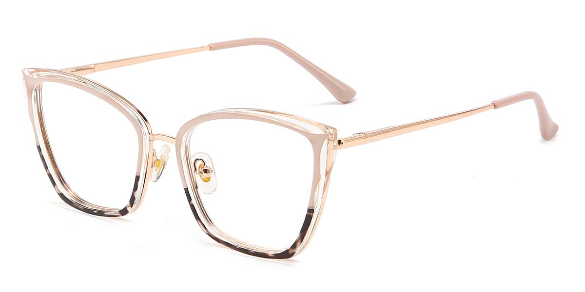 Nude Brown Spots Candice - Cat Eye Glasses