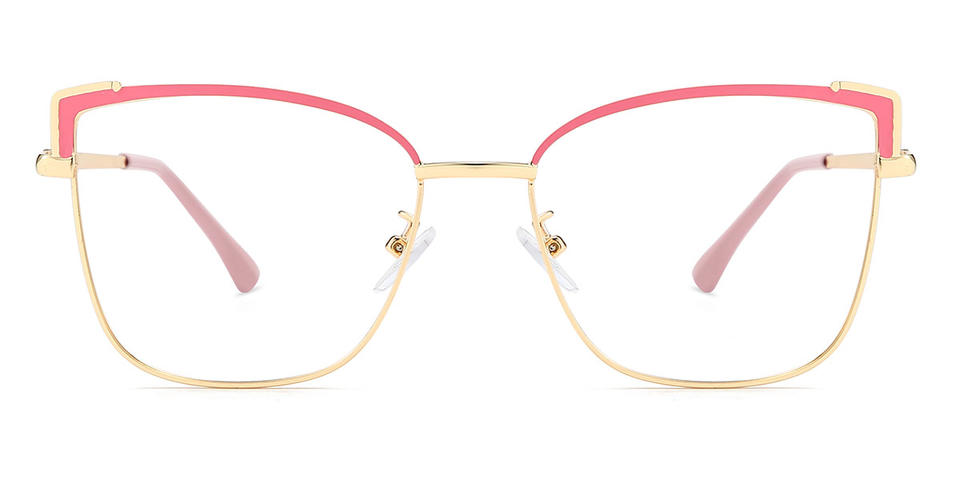 Gold Pink Carley - Square Glasses