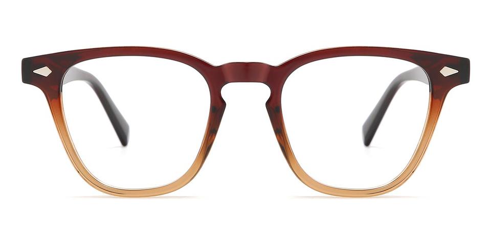 Gradient Brown Qara - Square Glasses