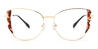 Gold Tortoiseshell Darlene - Rectangle Glasses