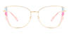 Gold Pink Darlene - Rectangle Glasses