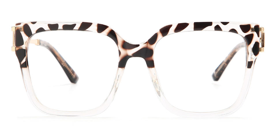 Grey Stripe Clear Malcolm - Square Glasses