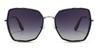 Black Gradual Grey Kathi - Square Sunglasses