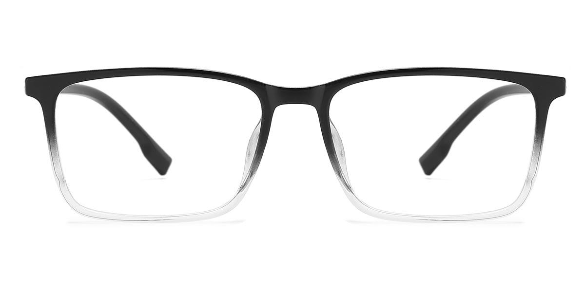 Black Clear Serein - Rectangle Glasses