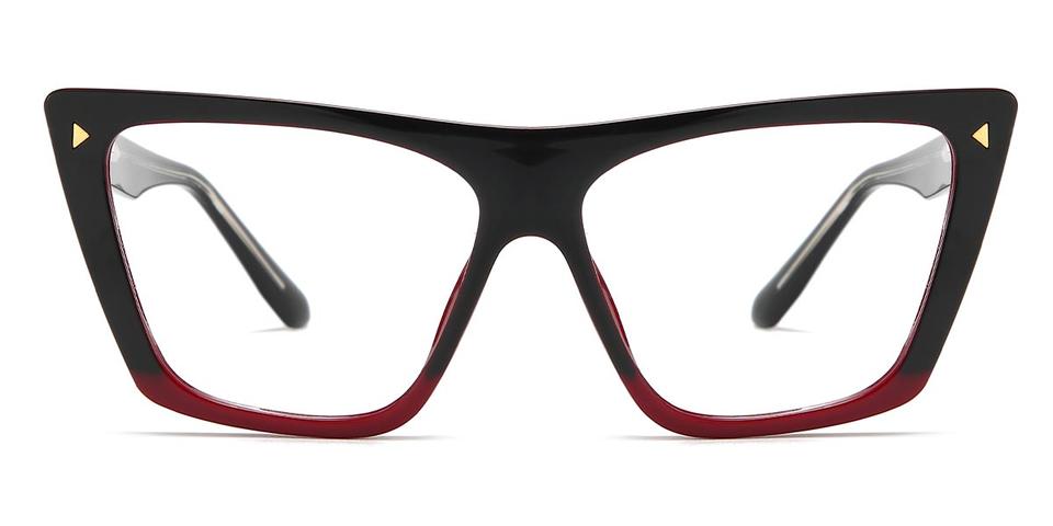 Black Red Cherish - Square Glasses