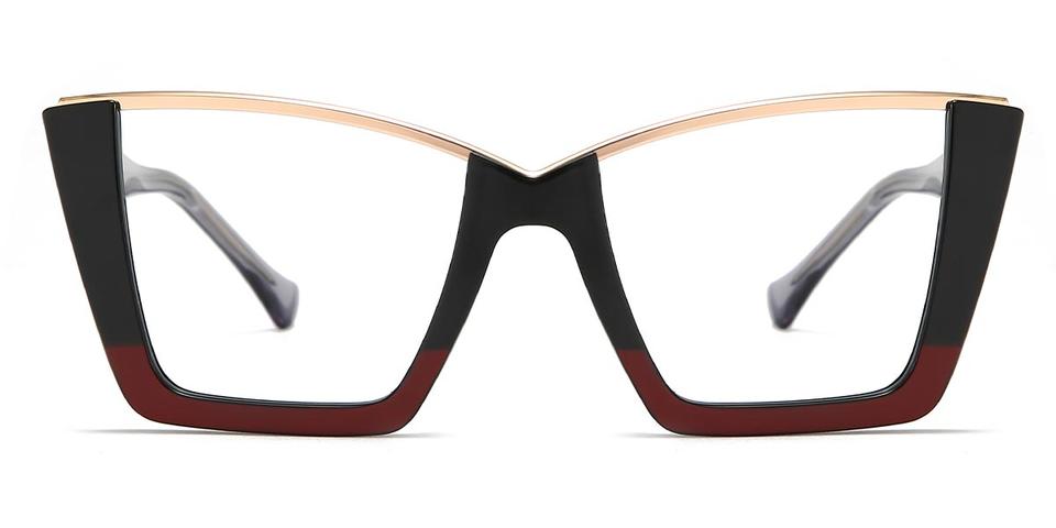 Black Red Melony - Square Glasses
