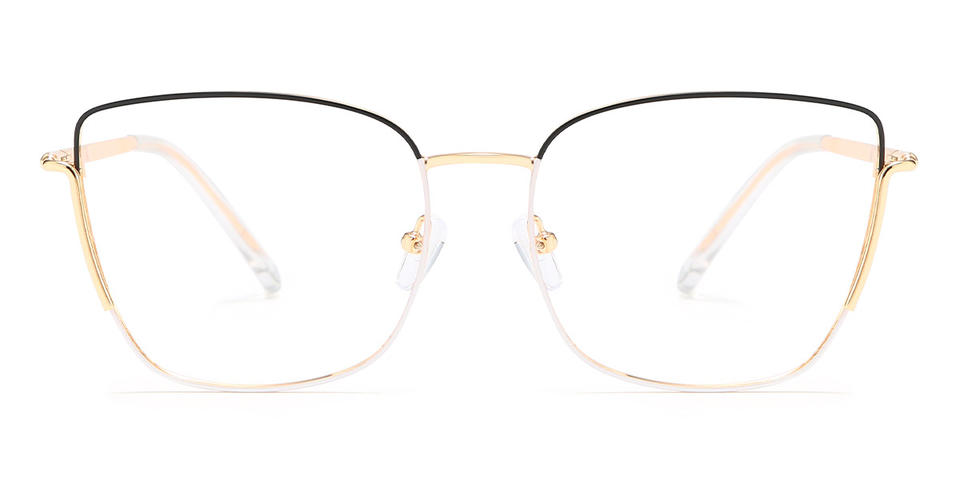 Gold Black White Charlotte - Square Glasses
