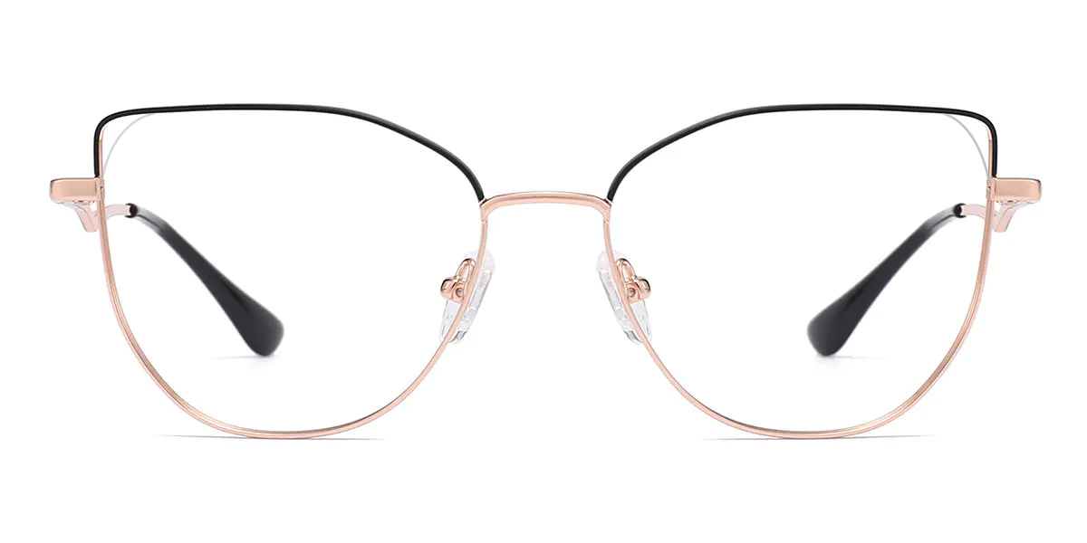 Rose Gold Black Amyra - Cat Eye Glasses