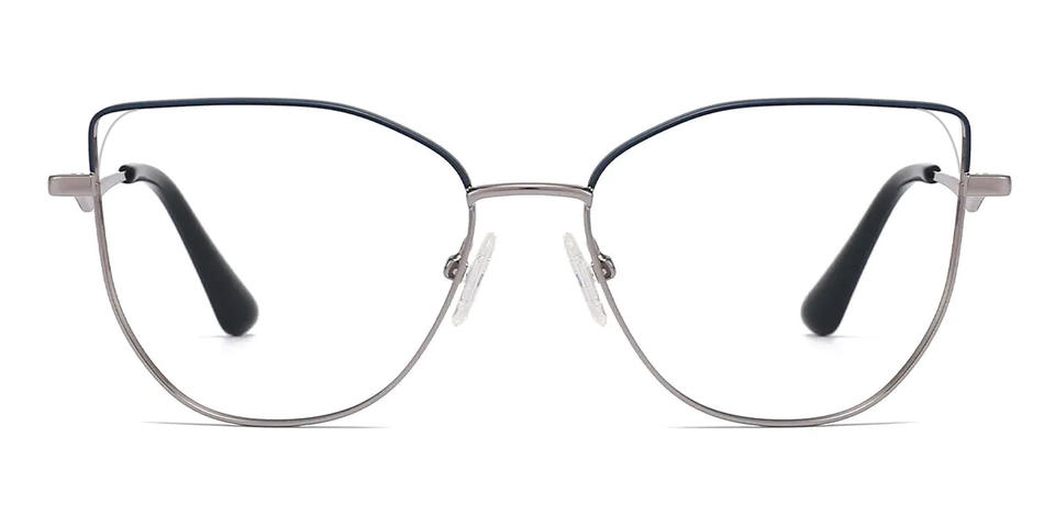 Silver Navy Blue Amyra - Cat Eye Glasses