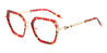 Red Spots Carr - Rectangle Glasses