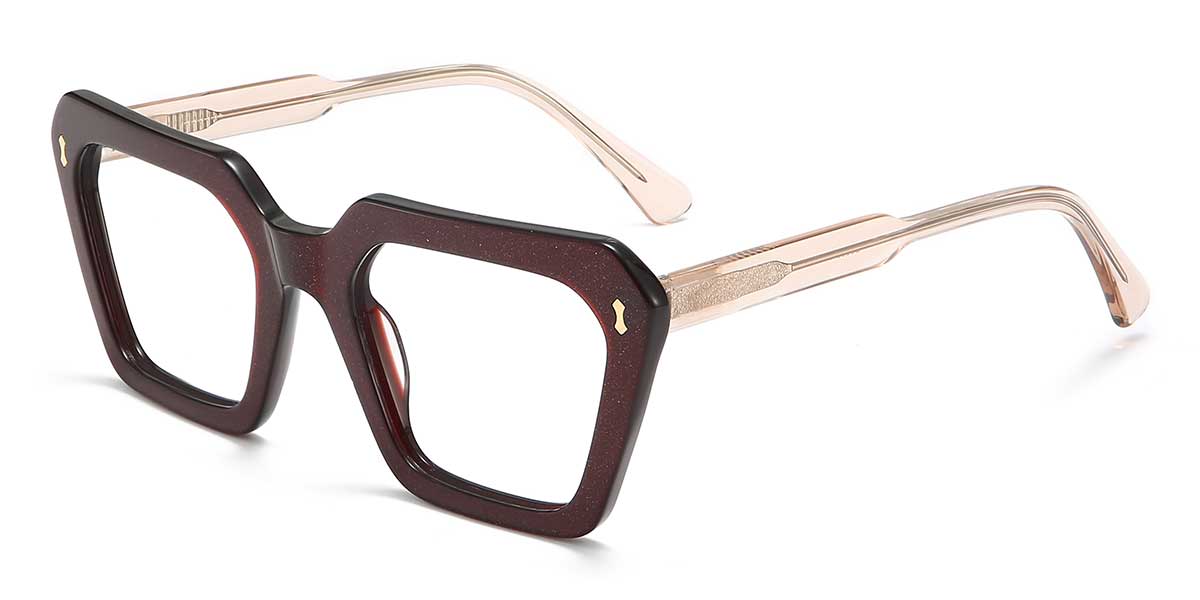 Brillance Brun Lennon - Rectangle Glasses