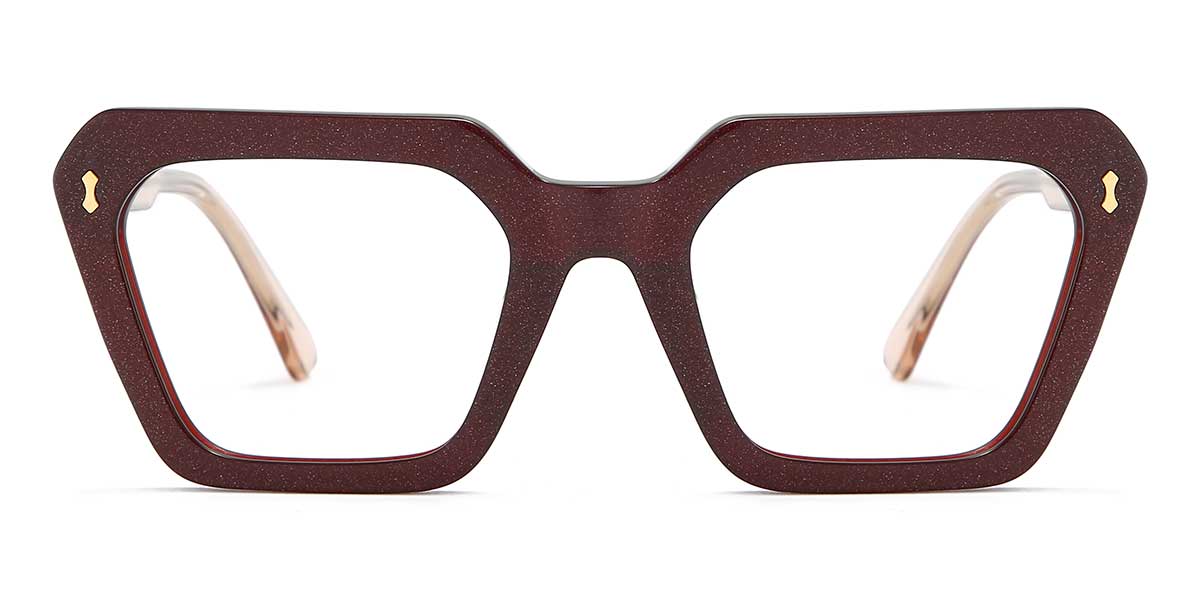 Shine Brown Lennon - Rectangle Glasses