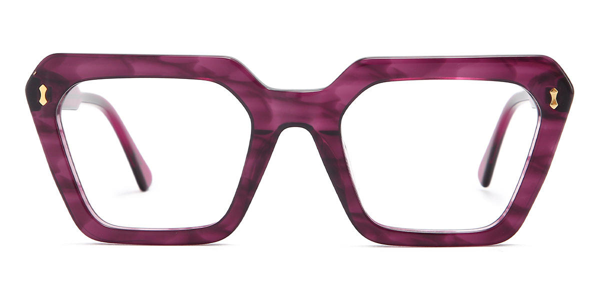 Purple Tortoiseshell Lennon - Rectangle Glasses