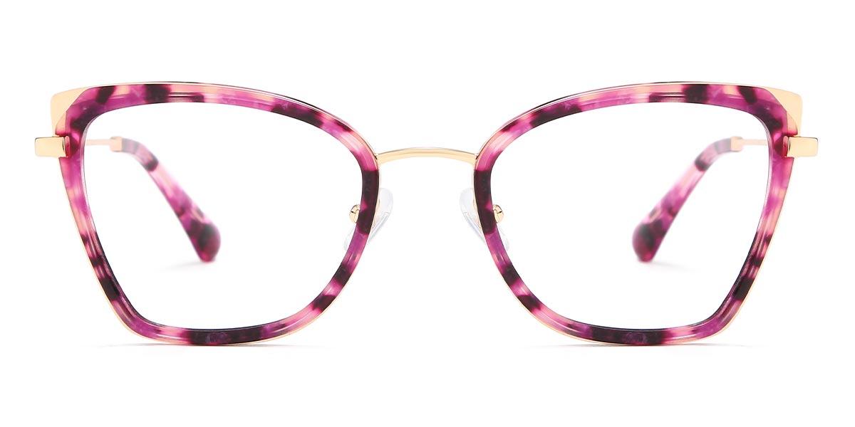 Purple Pink Tortoiseshell Ingrid - Cat Eye Glasses