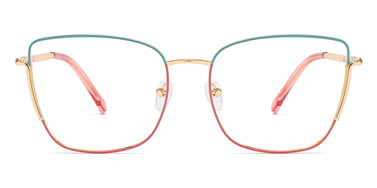 Gold Blue Pink Charlotte - Square Glasses