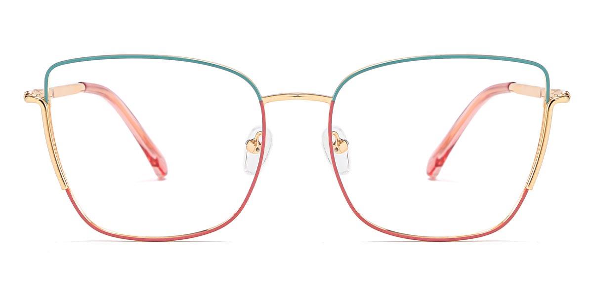 Gold Blue Pink Charlotte - Square Glasses