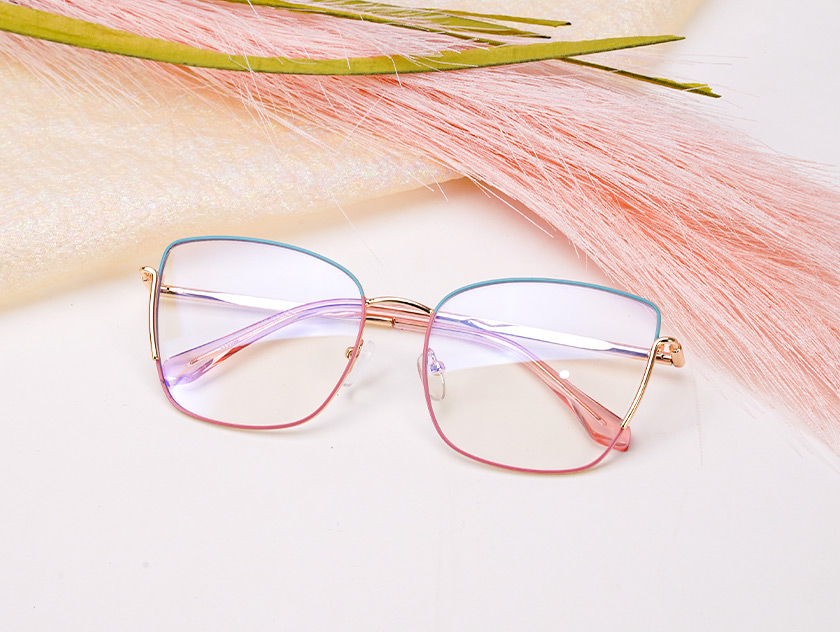 Charlotte - Square Pink Glasses For Women