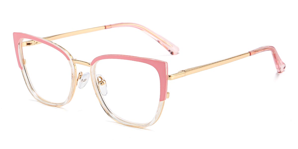Pink Clear Beatrice - Cat Eye Glasses