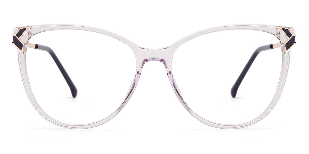 Clear Purple Molly - Cat Eye Glasses