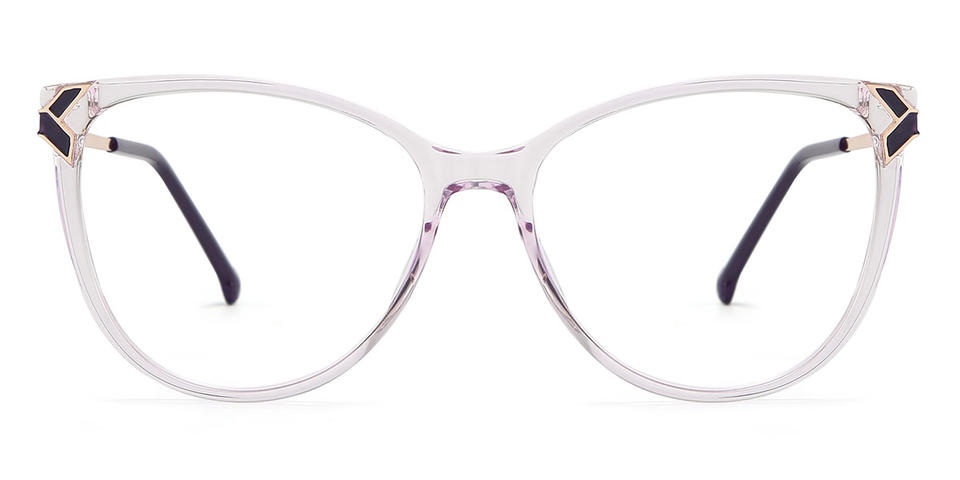 Clear Purple Molly - Cat Eye Glasses