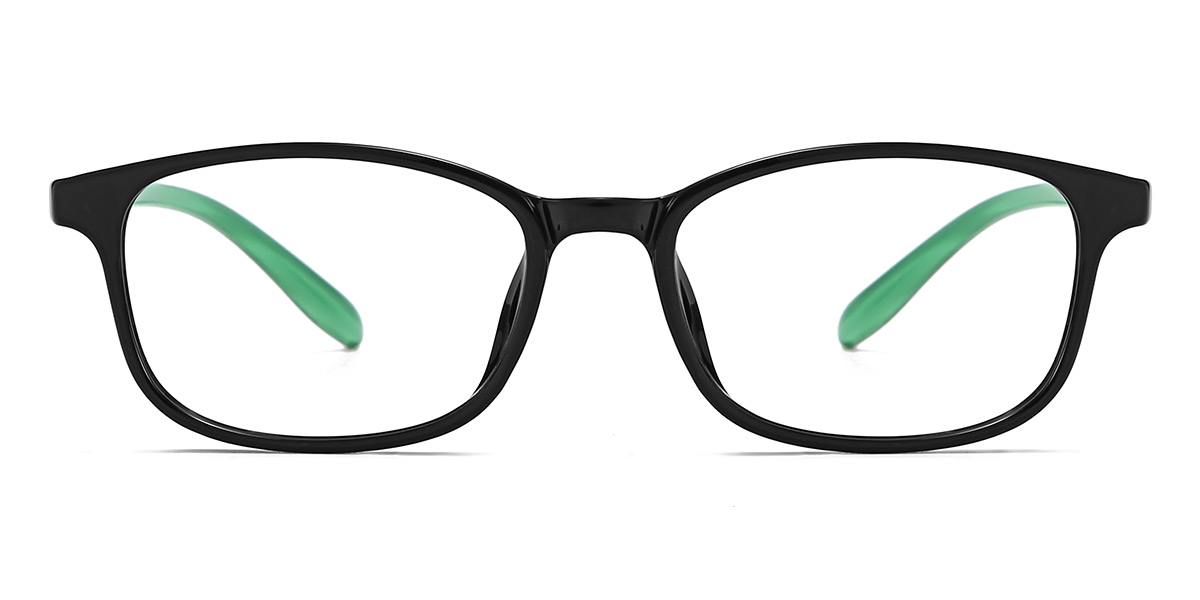 Black Green Norma - Rectangle Glasses