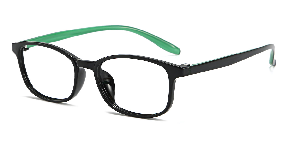 Black Green Norma - Rectangle Glasses