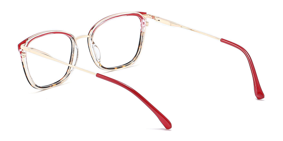 Red Tortoiseshell Eleanore - Rectangle Glasses