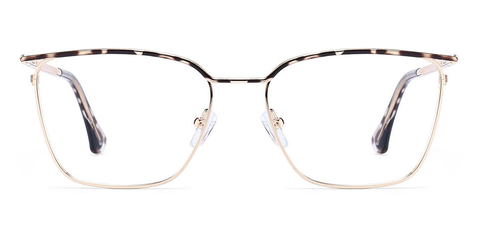 Gold Tortoiseshell Hubery - Rectangle Glasses