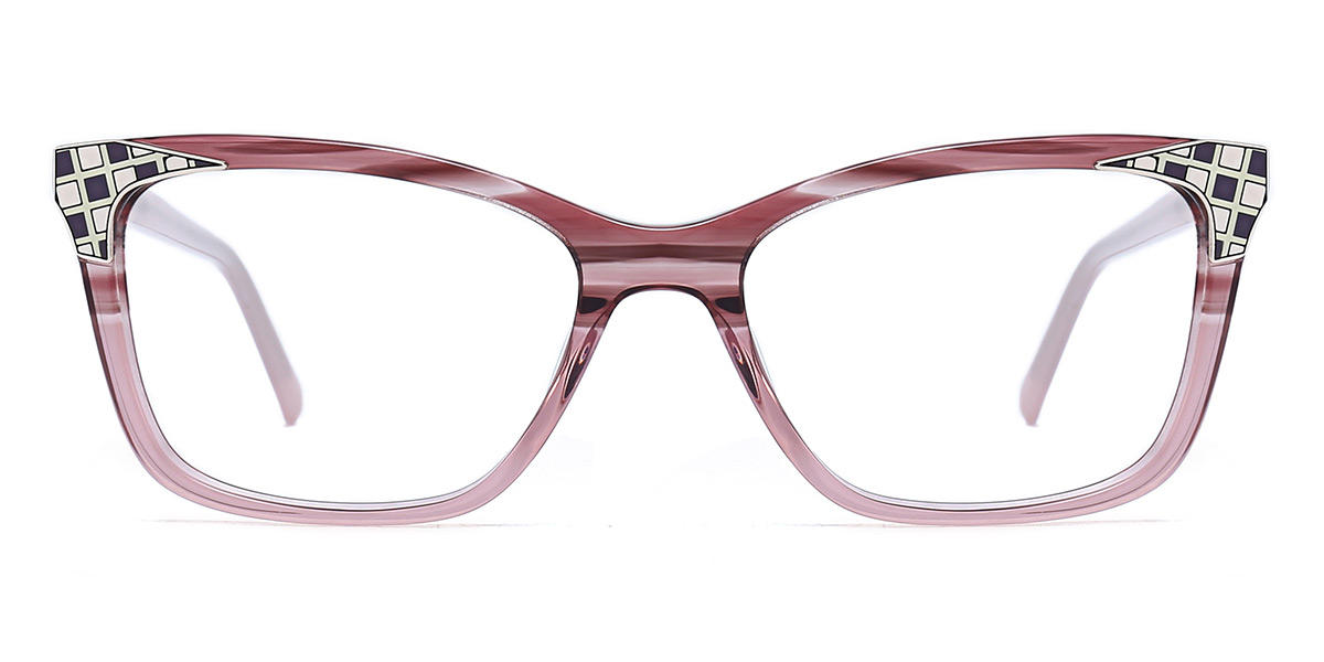 Red Tortoiseshell Cherry - Rectangle Glasses